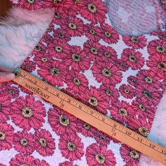 Zara floral printed balloon sleeve mini dress small - Picture 10 of 14